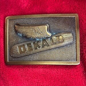 Vintage Dekalb Flying Ear of Corn Brass Belt Buckle